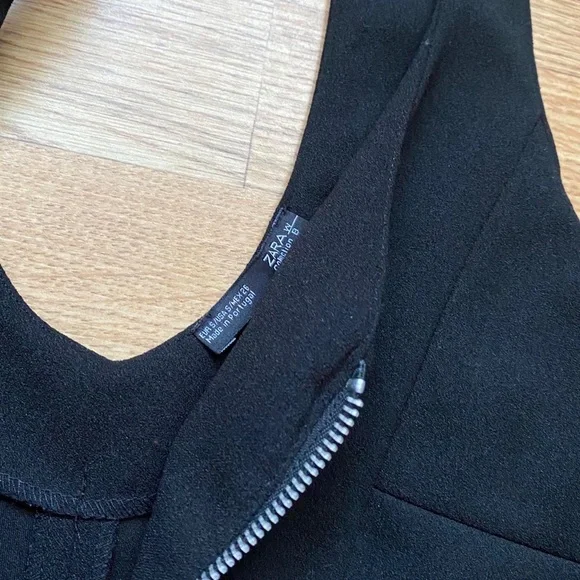 Zara black mini dress zip front, size S, great condition - Picture 3 of 3